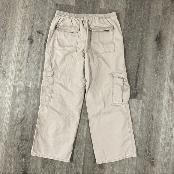 LOVE, FIRE wide leg women’s cargo pants kakis size 15 stretch waist - Picture 6 of 8